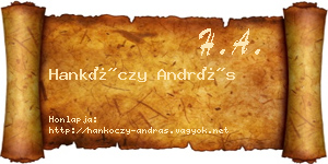 Hankóczy András névjegykártya